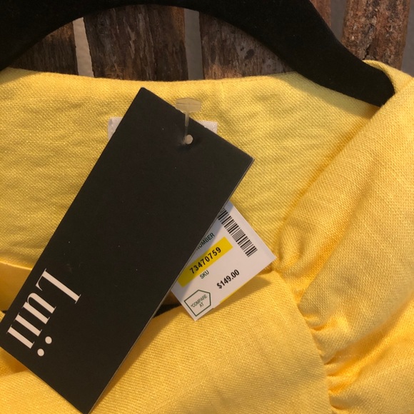 Luii bright yellow jacket with 3/4 sleeves. NWT - Picture 4 of 5